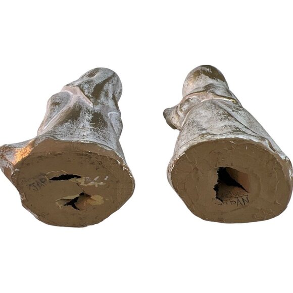 2 Vintage Nun Figurines 5” Tall Gold Habits Singing Playing Harp Lyre Japan - Picture 3 of 3